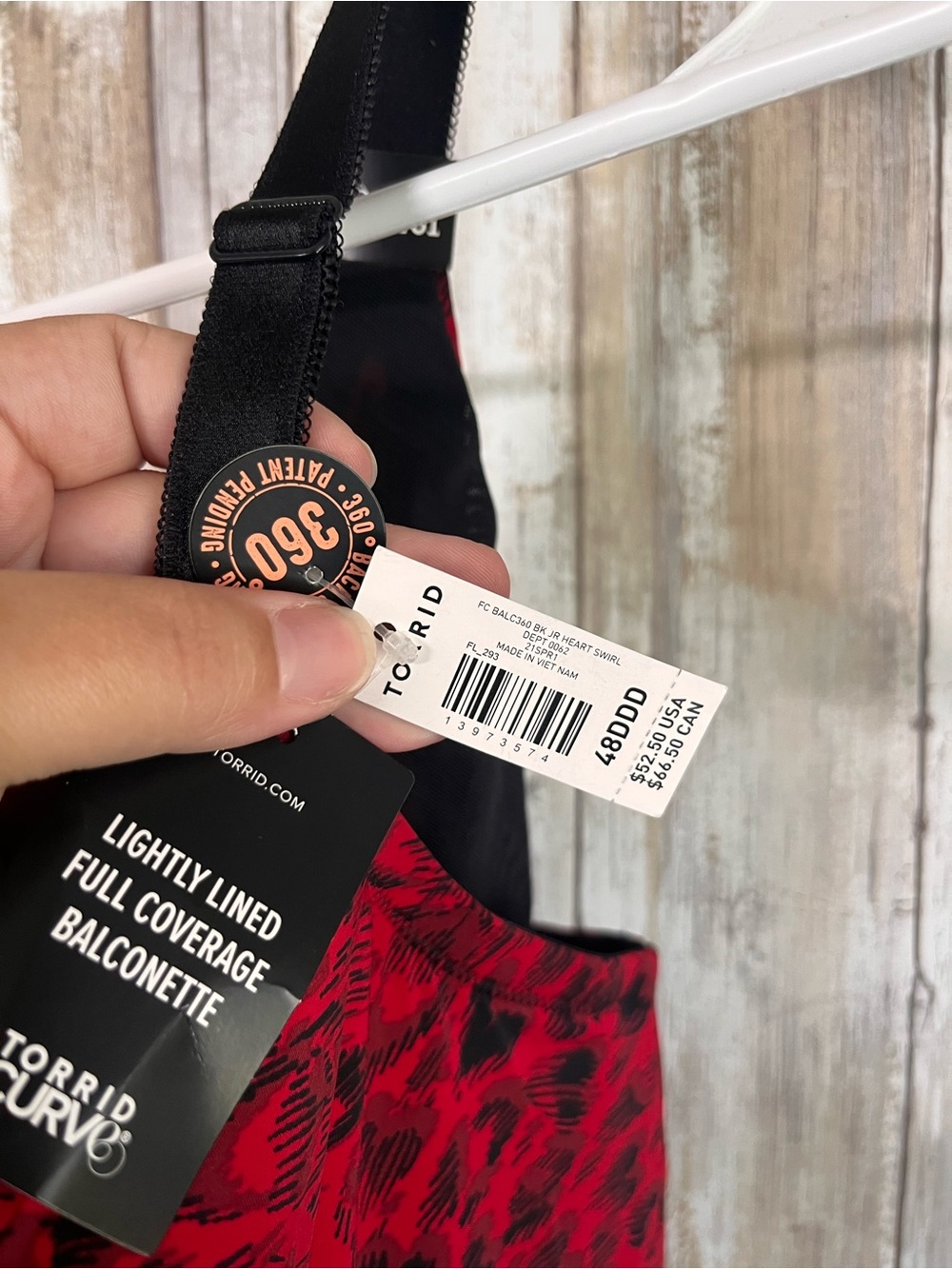NWT Torrid 360 Back Smoothing Balconette Bra Red Heart Swirl 48DDD - Picture 4 of 7